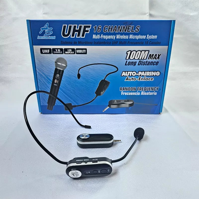 Microfono Inalambrico Uhf Diadema 16ch Bateria Litio Twm-309