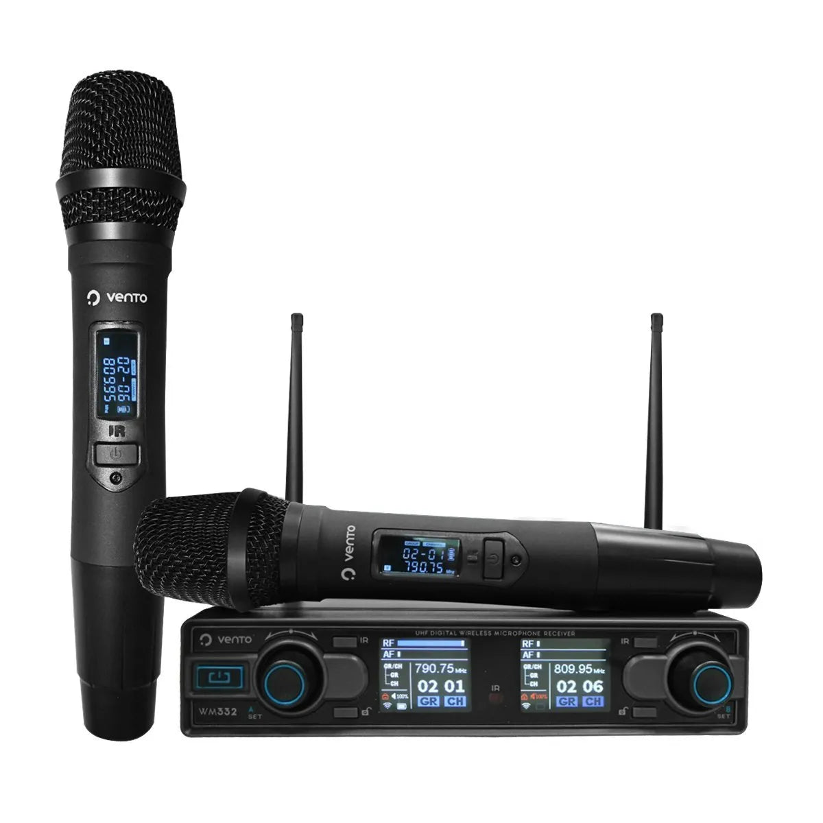 MICRÓFONO DOBLE VENTO WM332 + MH29X2